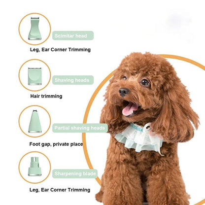 Grooming Kit Pet Electric Shaver Professional Trimmer Pet Cat Dog Clippers Green