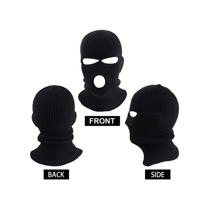 Warm Hat Hood Ski Mask Full Face Neck Winter 3 Holes Balaclava Windproof Black