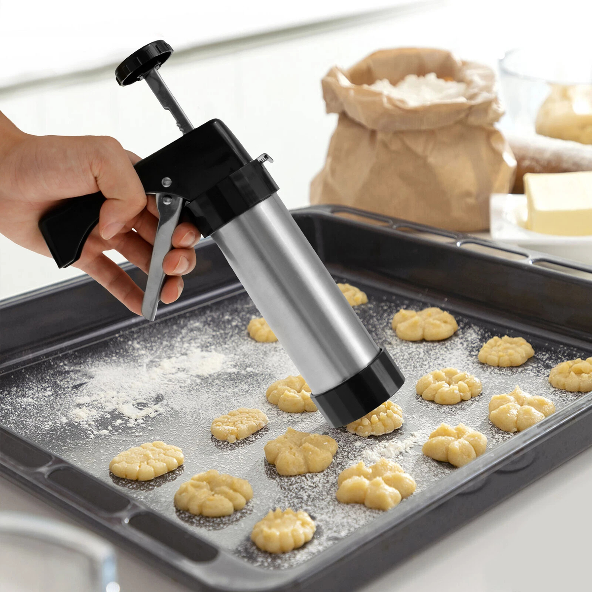 Stainless Steel Churro Press Manual Churro Maker Machine for Home Baking Use