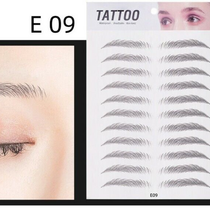 Authentic Hair-like Stick-On Eyebrow Sticker Waterproof No.9 Black