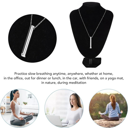 Silver Breathlace Necklace Quit Smoking Anxiety Breathing Necklace Stress Relief