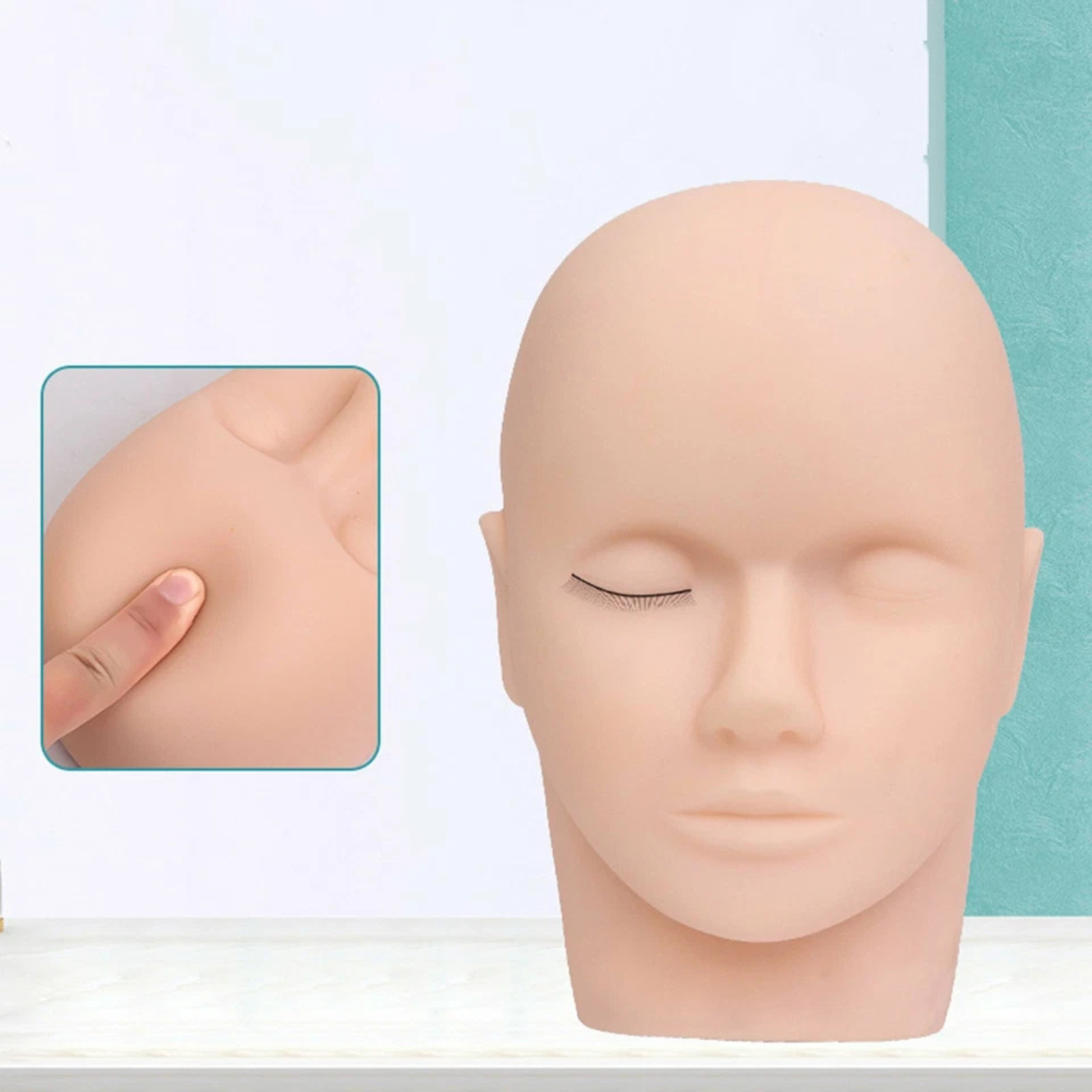 Practice Flat Mannequin Training Head Eyelash Extension Makeup
