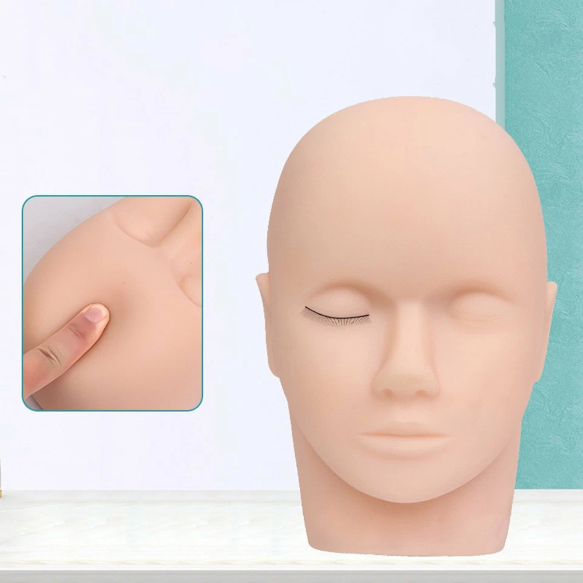 Practice Flat Mannequin Training Head Eyelash Extension Makeup