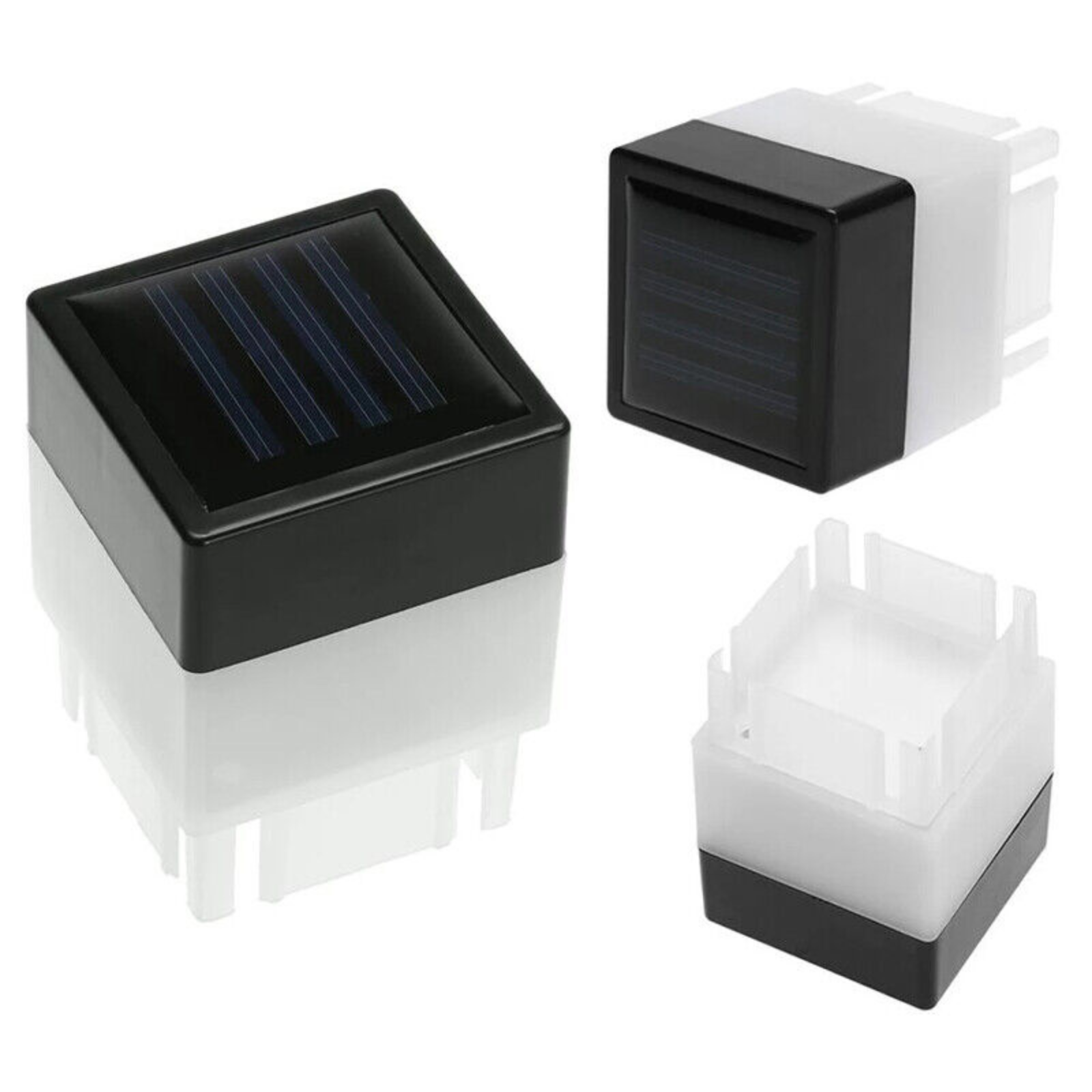 2pcs Garden Lamp Square LED Solar Light Waterproof Fence Post Pool Outdoor Road