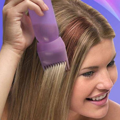 Scalp Oil Application Root Comb Applicator Bottle with Graduated Scale Purple