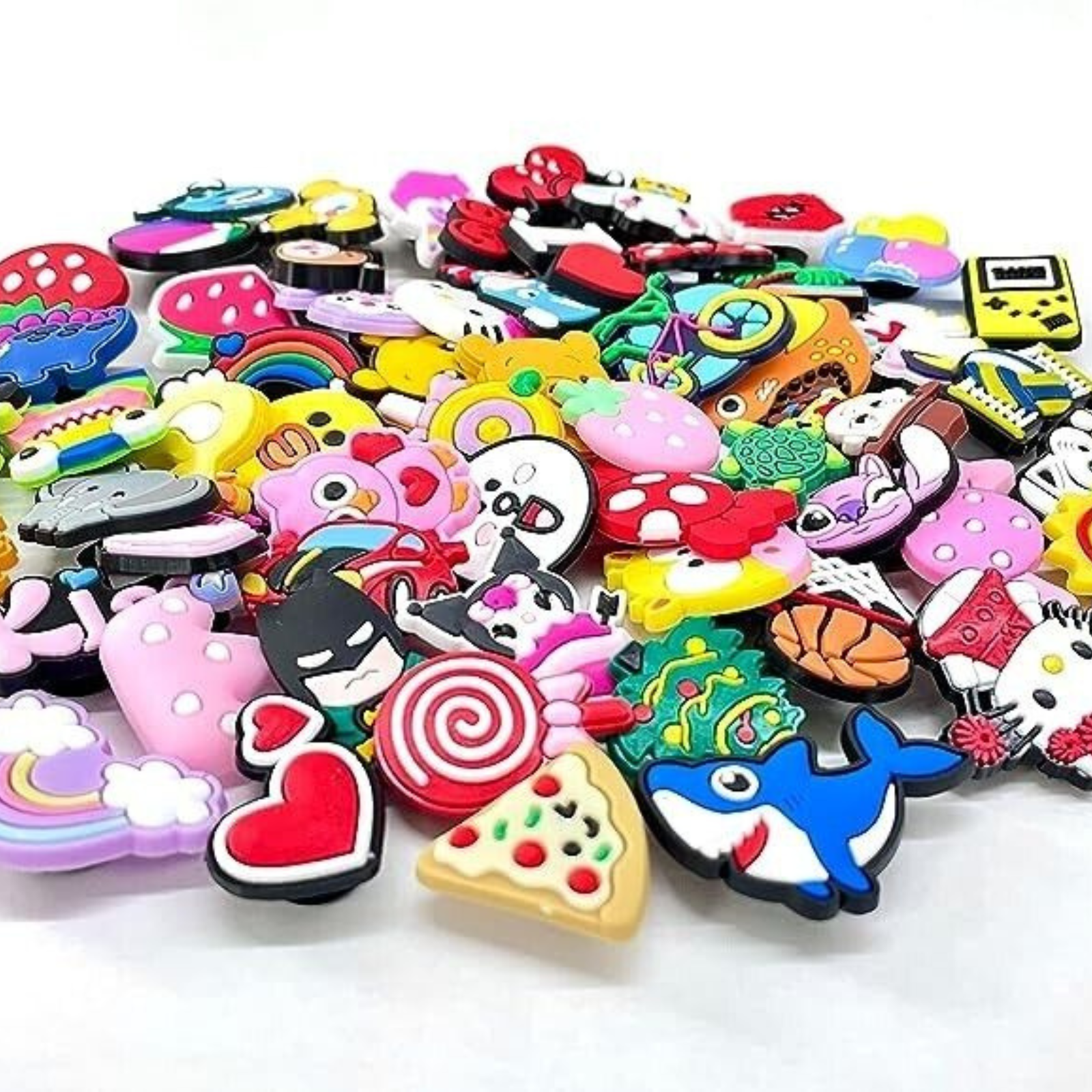 PVC Shoes Charms  Decor Mixed 100Pcs Random Cartoon Cute For Croc And Jibbitz