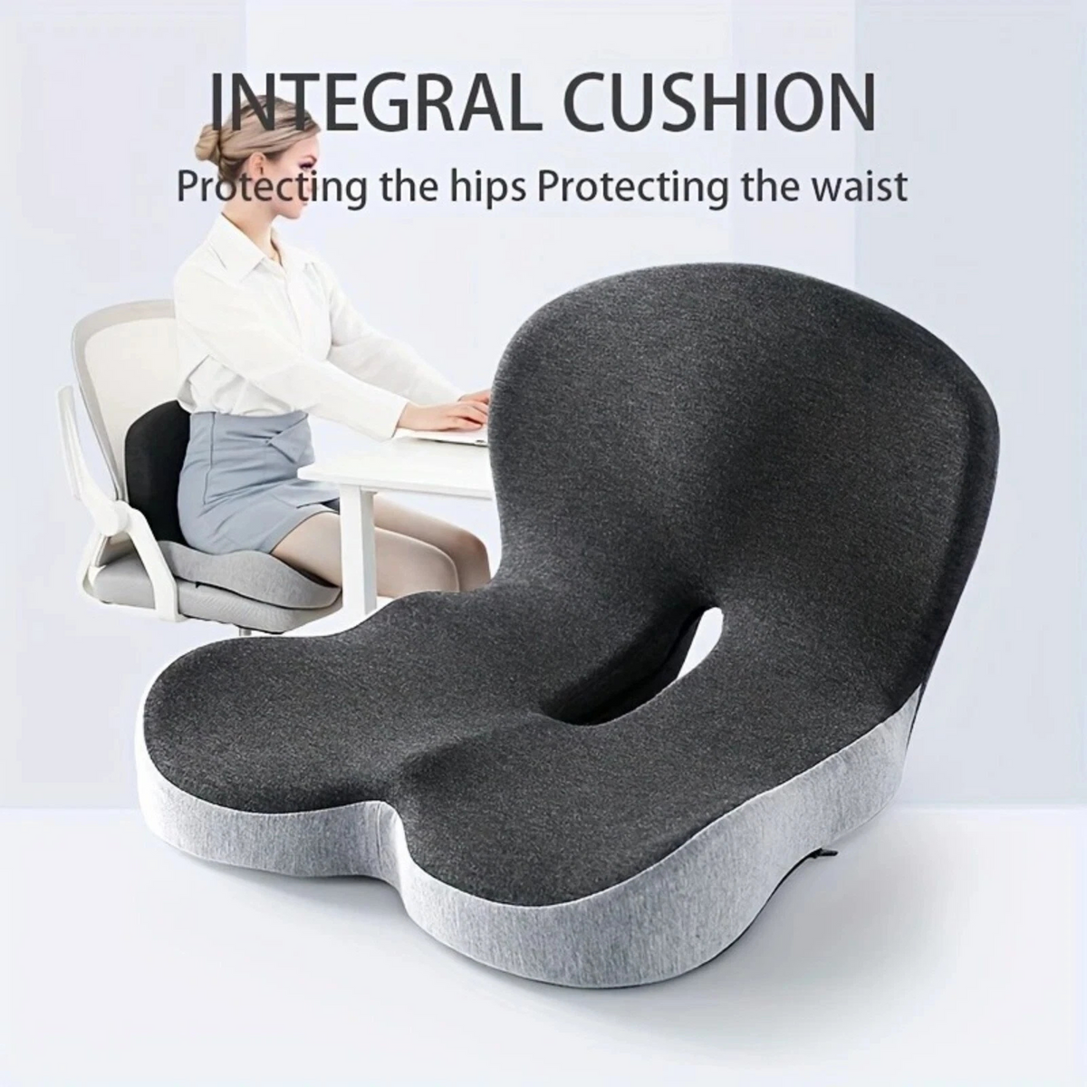 Orthopedic Memory Foam Seat Back Cushion Comfortable Support for Long Sitting