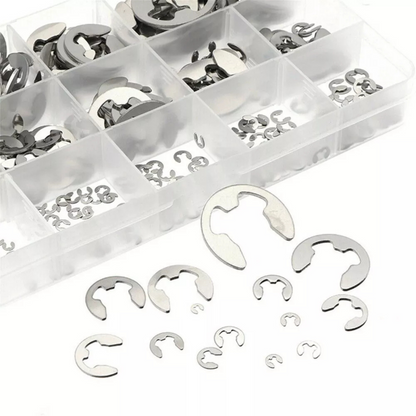 Ring Assorted 1.5 - 10mm C Circlip Kit Retaining 200X Stainless Steel E Clips
