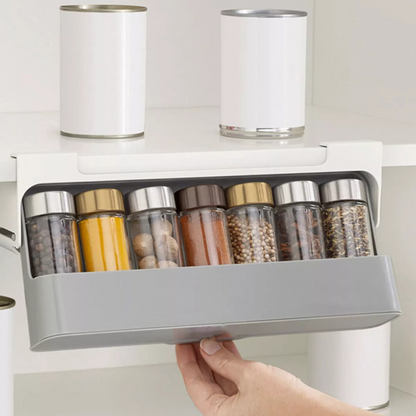 Storage Rack Under-Shelf Punch-free Kitchen Spice Organizer Self-adhesive
