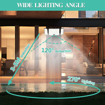 Solar Motion Sensor 234 LED Light Large Outdoor Garden Wall Security Flood Lamp