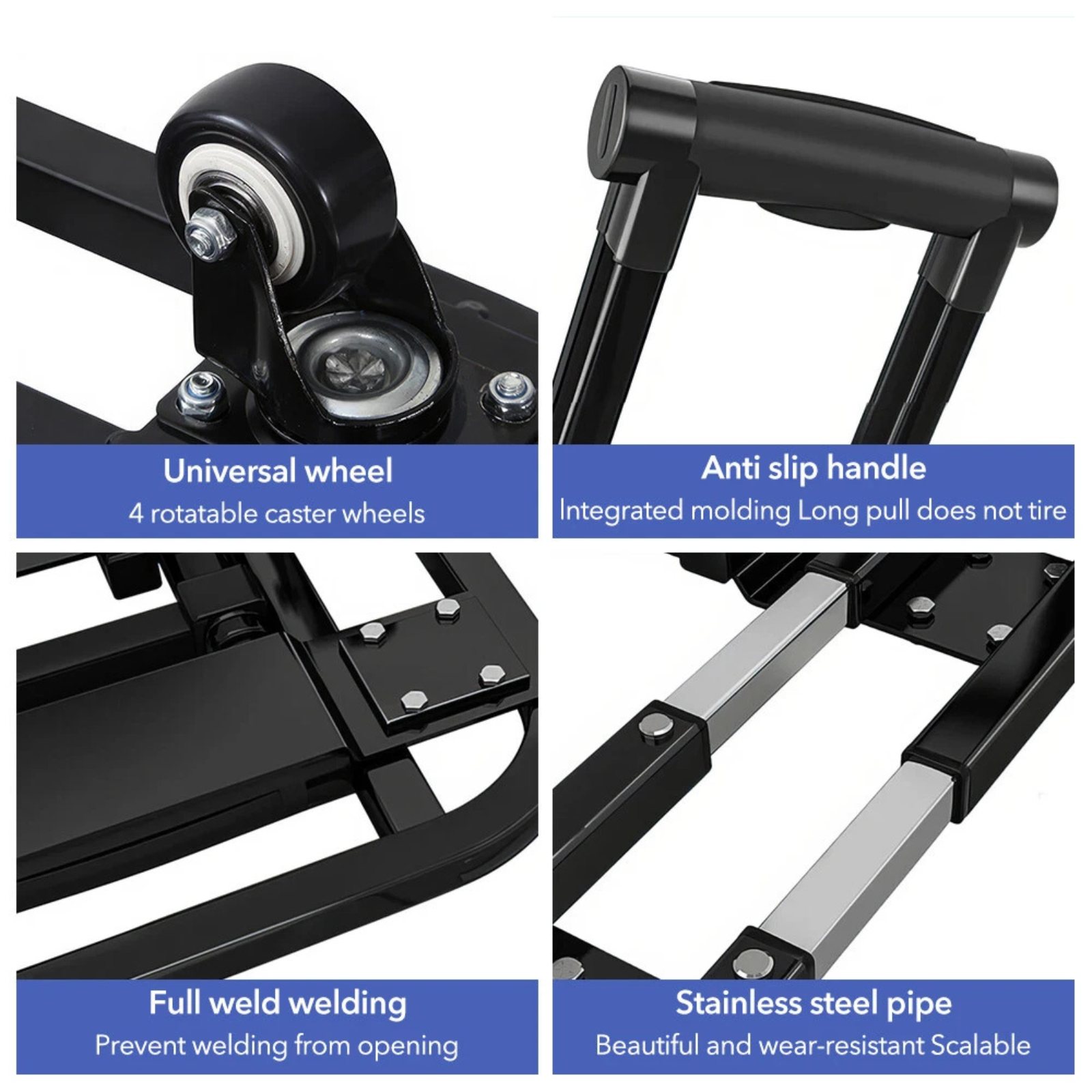 Folding Trolley Luggage Foldable 800lb Heavy Duty Platform Hand Cart Truck Dolly