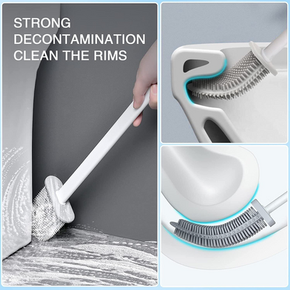 Creative Cleaning Set Bathroom Silicone Bristles Toilet Brush With Holder