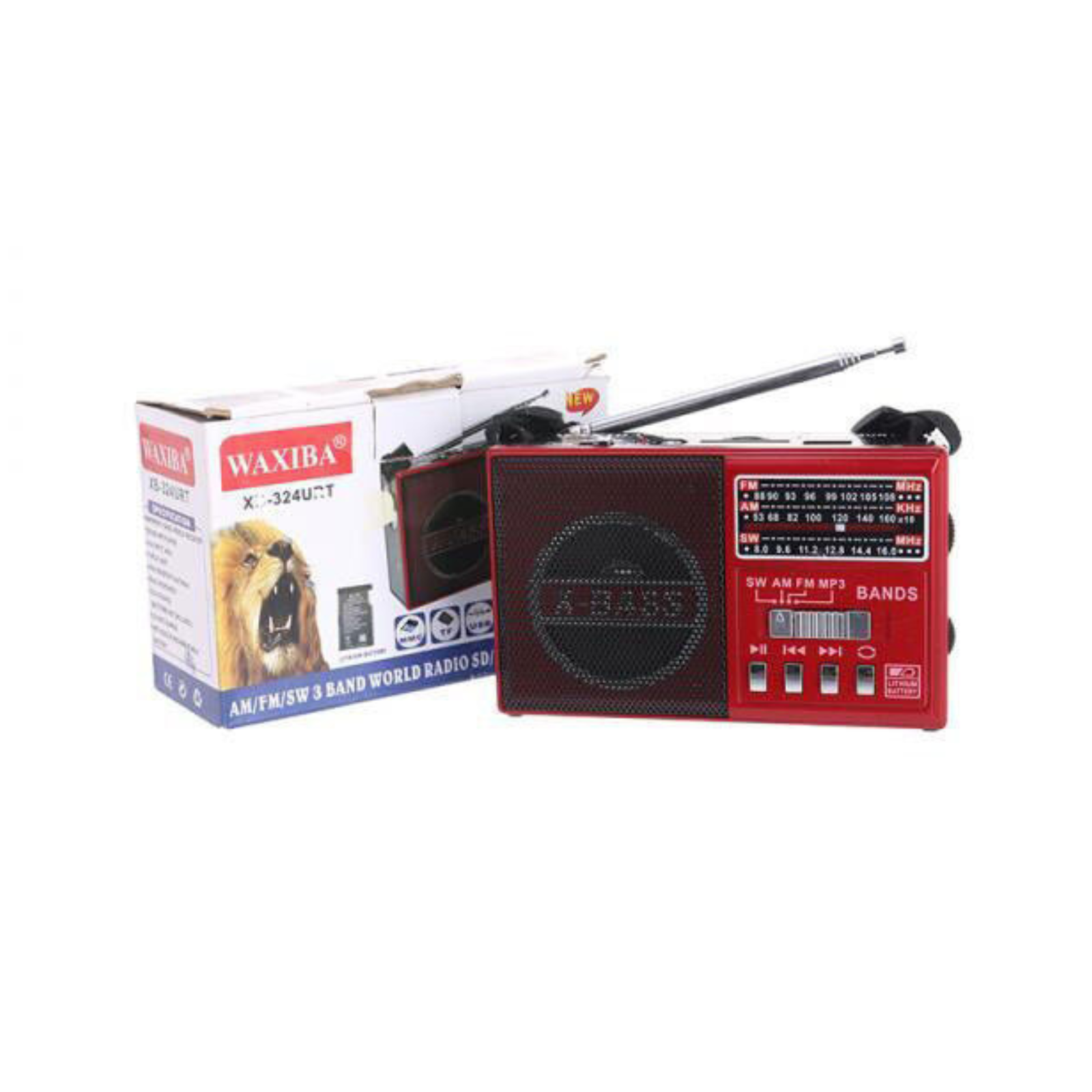 3 Band World Radio SD/USB AM/FM/SW MP3 Player Led Torch Rechargeable
