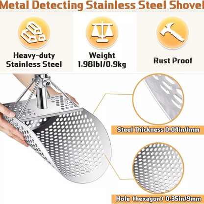 Metal Detector Sifting Tool Metal Detecting Stainless Steel Beach Sand Scoop