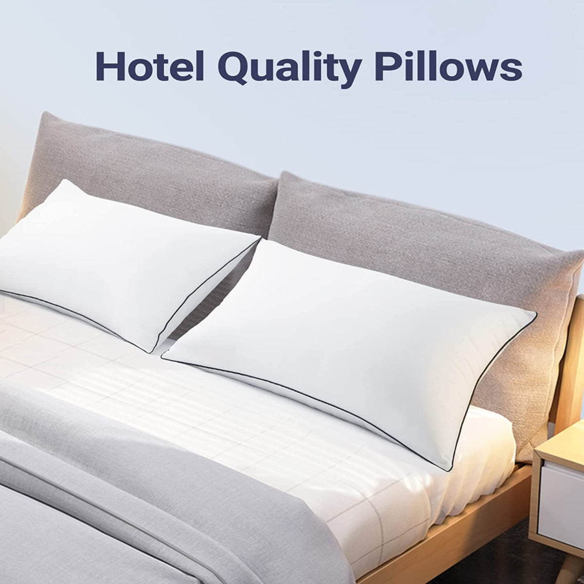 2 Pack Ultra King Size Soft Breathable Quality Bamboo Pillows Hotel Quality