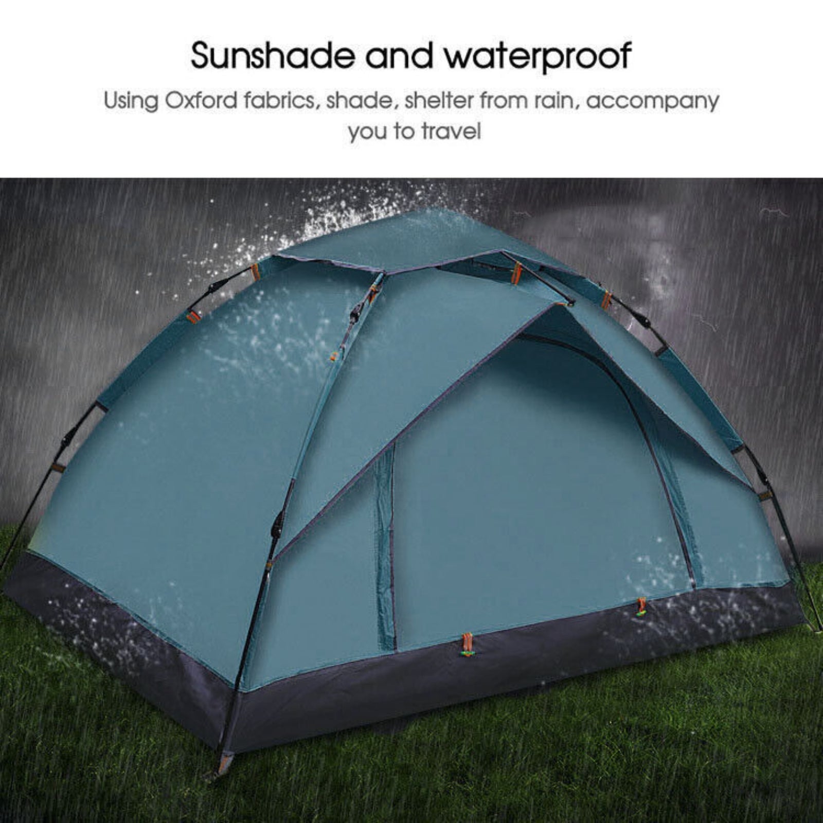 3-4 Persons Green Waterproof Outdoor UV Protection Camping Tent Automatic Open