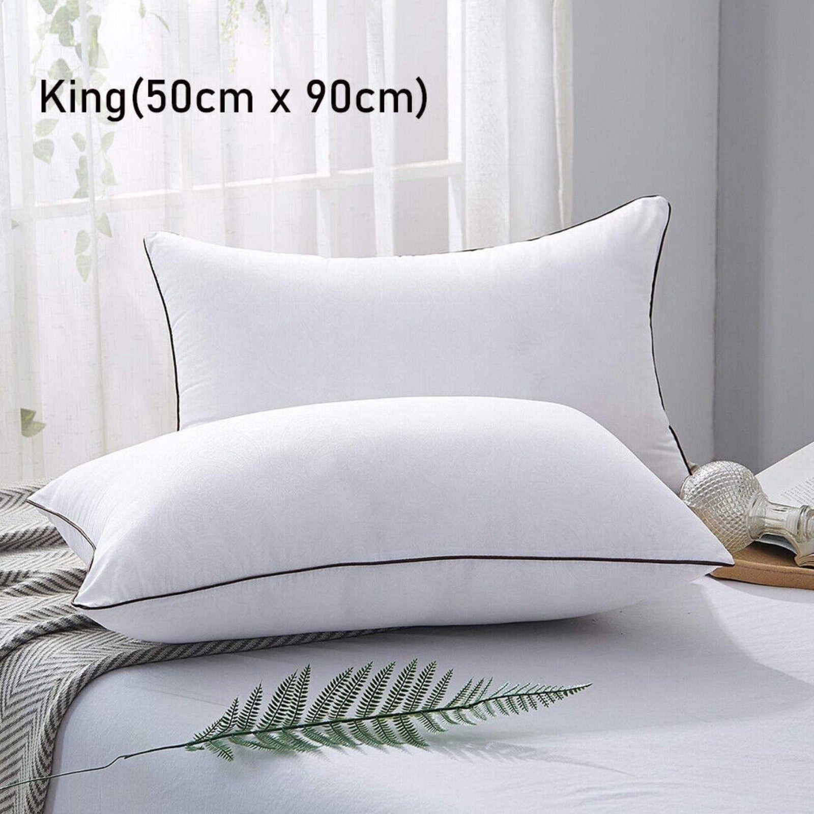 2 Pack Ultra King Size Soft Breathable Quality Bamboo Pillows Hotel Quality