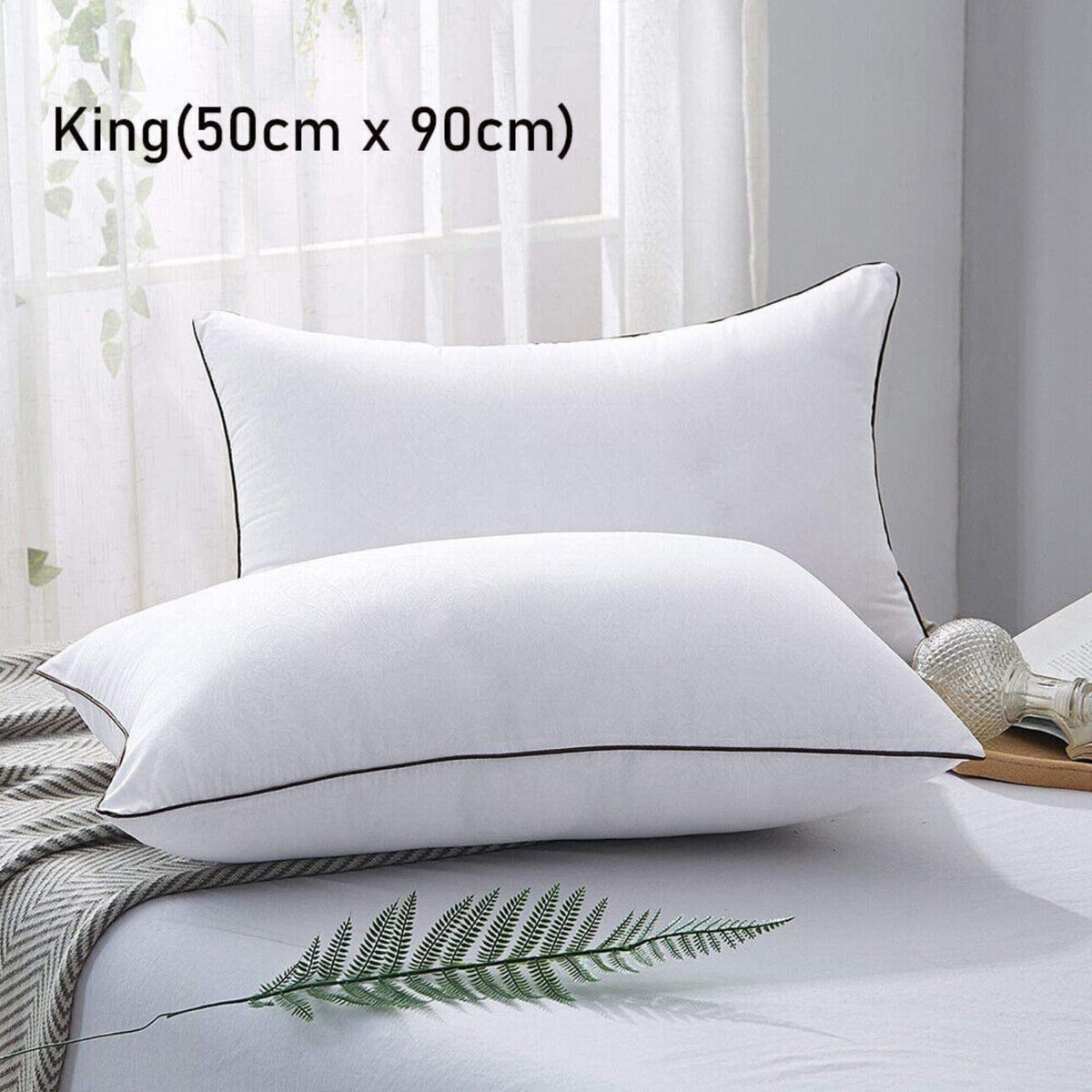 2 Pack Ultra King Size Soft Breathable Quality Bamboo Pillows Hotel Quality