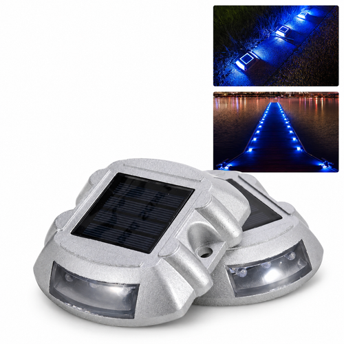 LED Road Markers 2pcs Solar Driveway Blue Light For Garden Pathway Stair