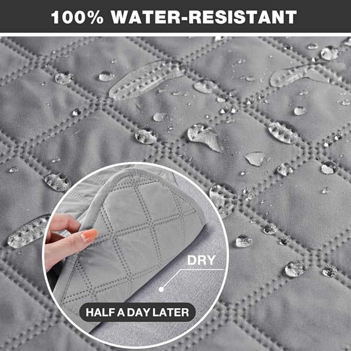 3 Seater Couch Covers Quilted Pet Sofa Cover Slipcovers Lounge Protector Grey
