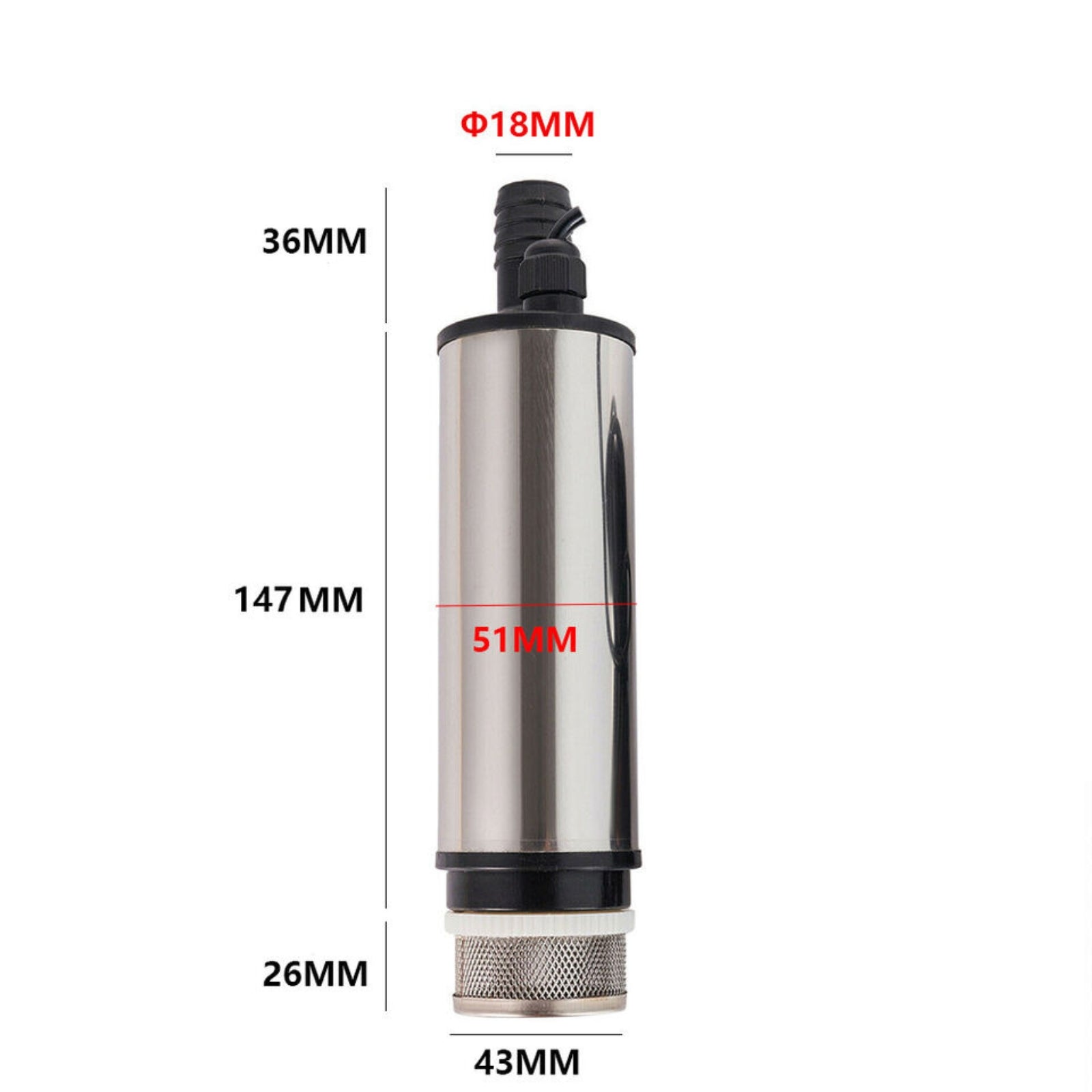 12V Submersible Aluminium Fuel Pump Diesel Oil Water Car Auto Vessel 51mm