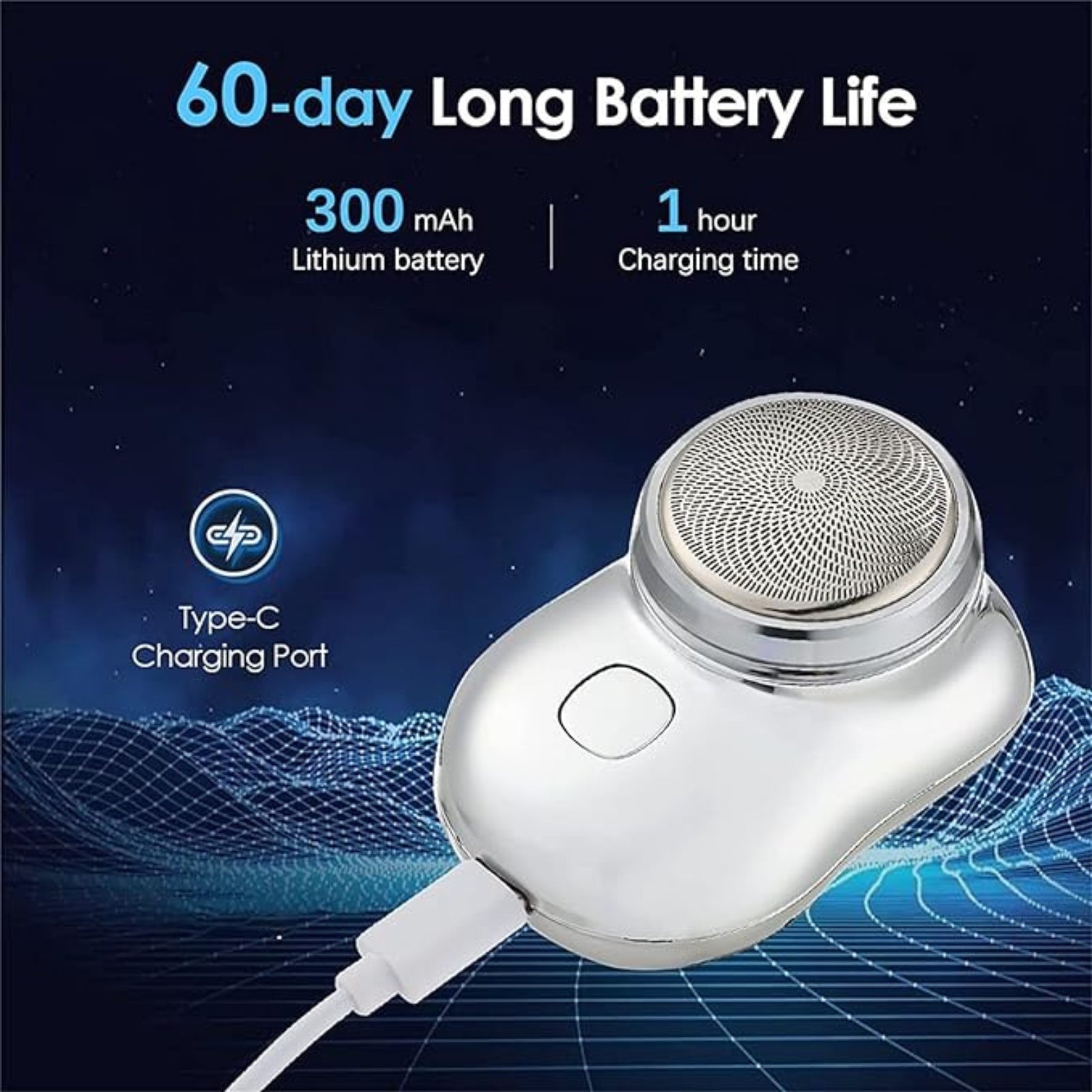 Portable Mini-Shave Electric Business Travel Shaver For Man Silver