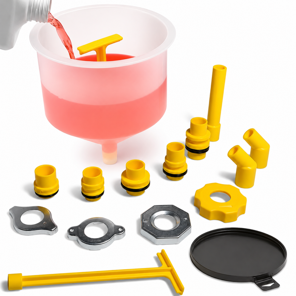 Auto Car Automotive Radiator Filler Refill 15PC Coolant Funnel Fill Kit