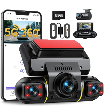 4CH Dash Cam 4 Channel 360 Degree Front Rear Inside Car Recorder