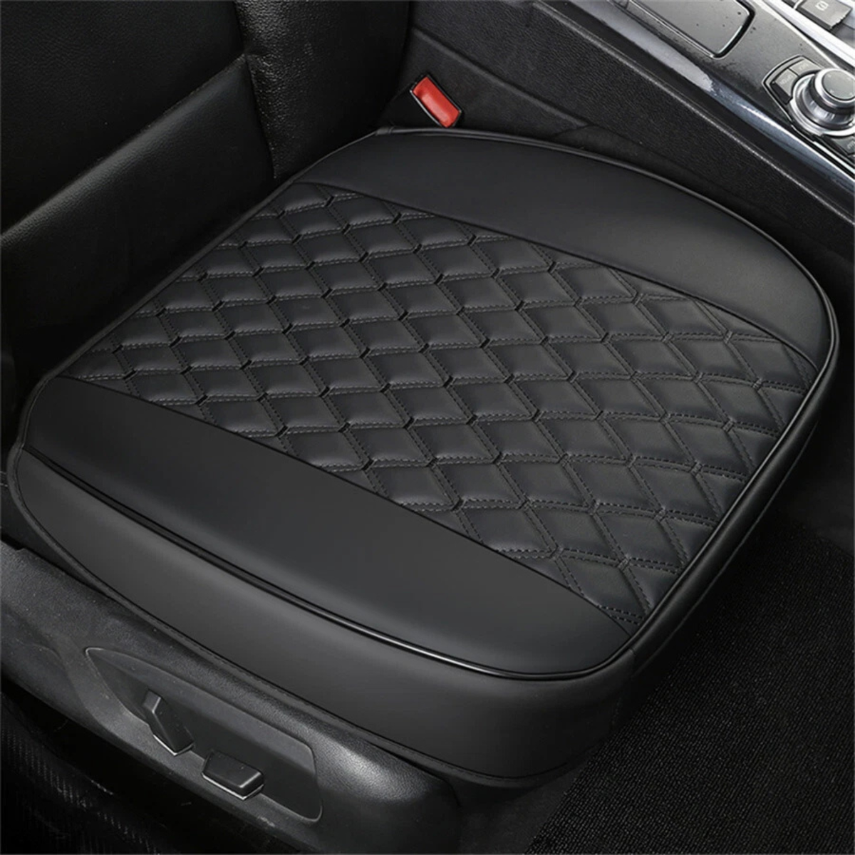 Black PU Leather Universal Car SUV Front Seat Protective Cover