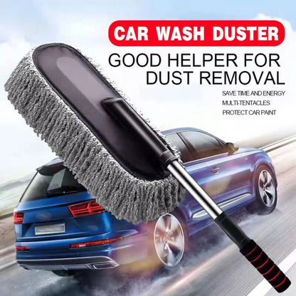 Brush Dusting Dust Wax Mop Microfiber Grey Telescoping Brush