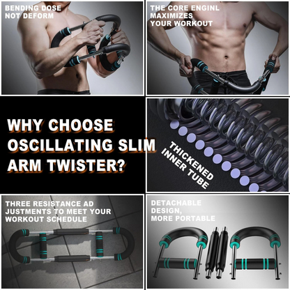 Twister Arm Exerciser Adjustable Training Bar Strength Forearm Chest 40kg