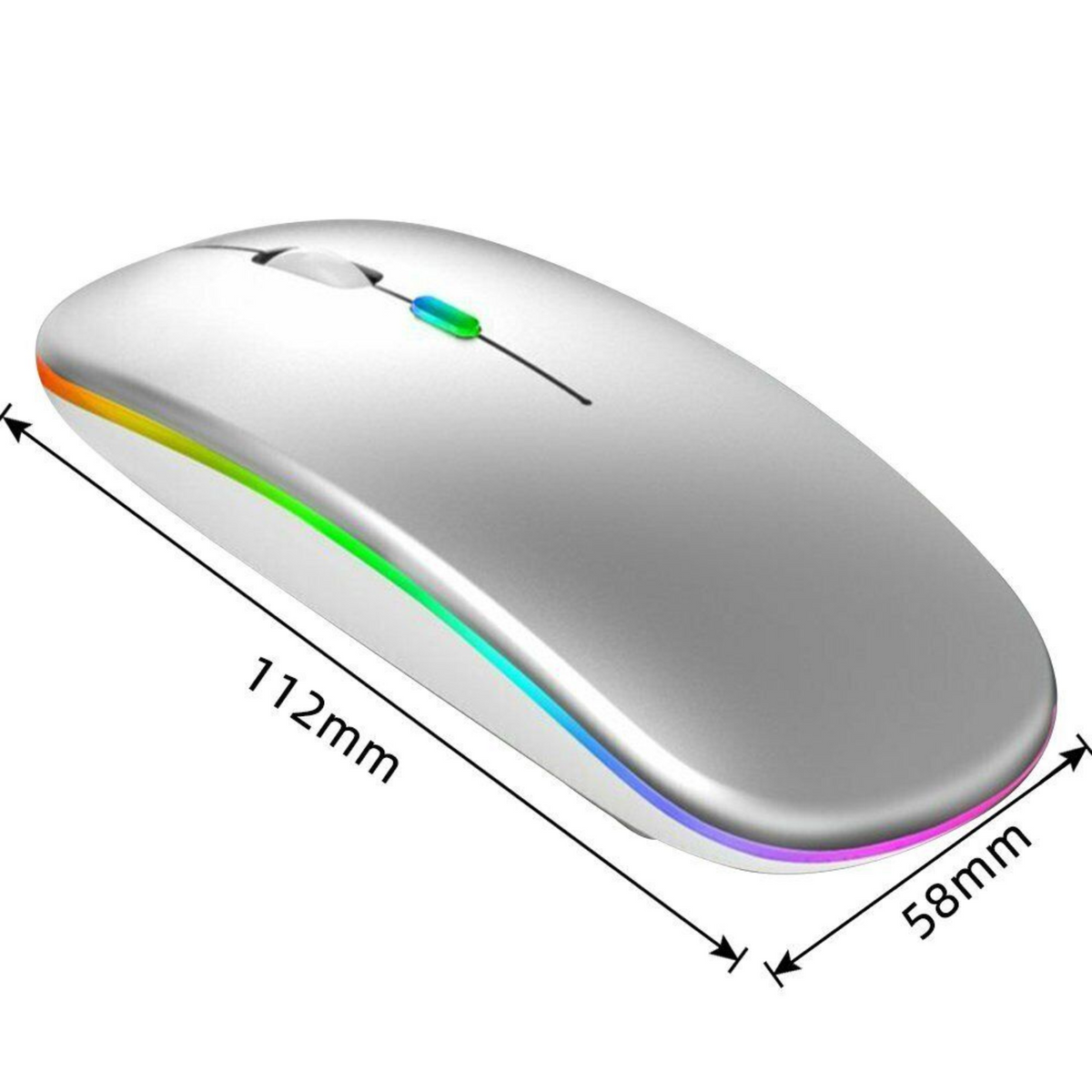 Bluetooth 5.1+ 2.4G Cordless Rechargeable Slim Wireless Mouse For Laptop PC