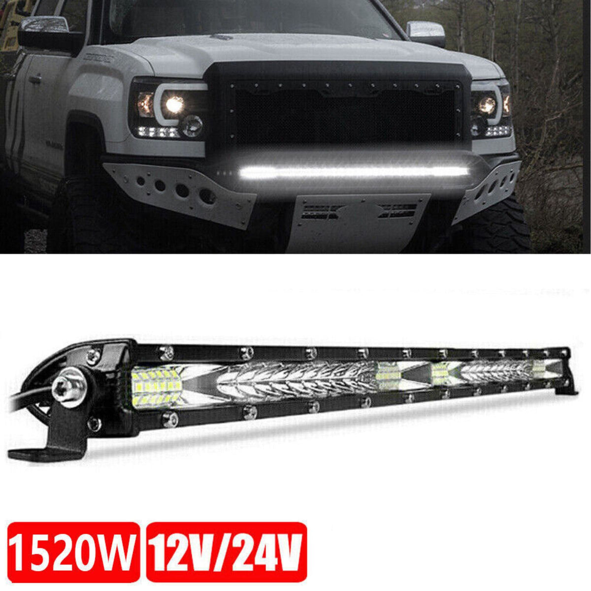 SUV 12V 24V Flood Lights Driving Lamp 1pc 20inch Led Work Light Bar Offroad Car