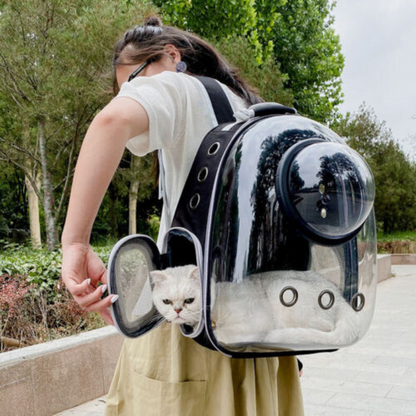 Pet Transparent Space Backpack Cat Dog Breathable Carrier Bag Outdoor Travel