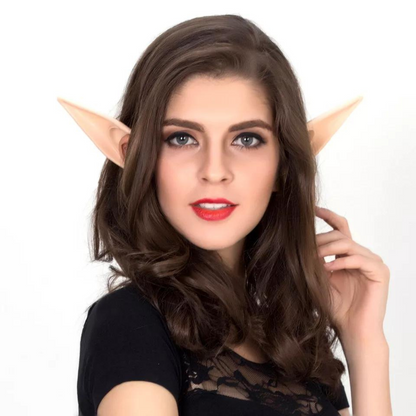 1 Pair L Pink 12x5cm Halloween Costume Cosplay Rubber Elf Ears Fairy Elven