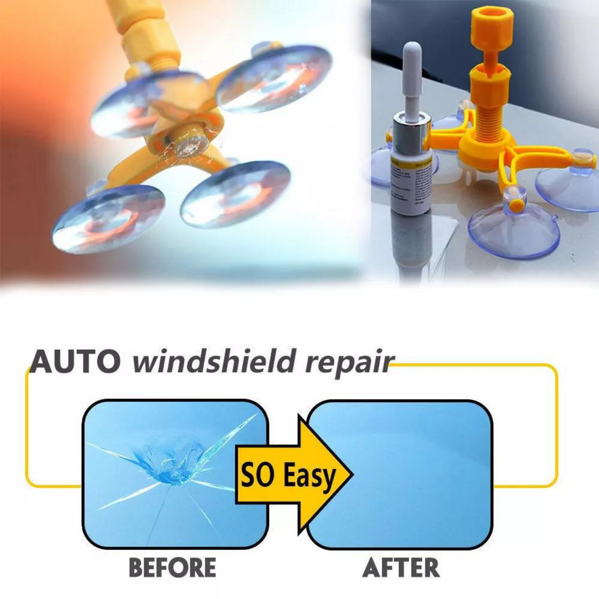 Windscreen Repair Kit Chip Resin Glass Recovery Windows Tool Crack Car