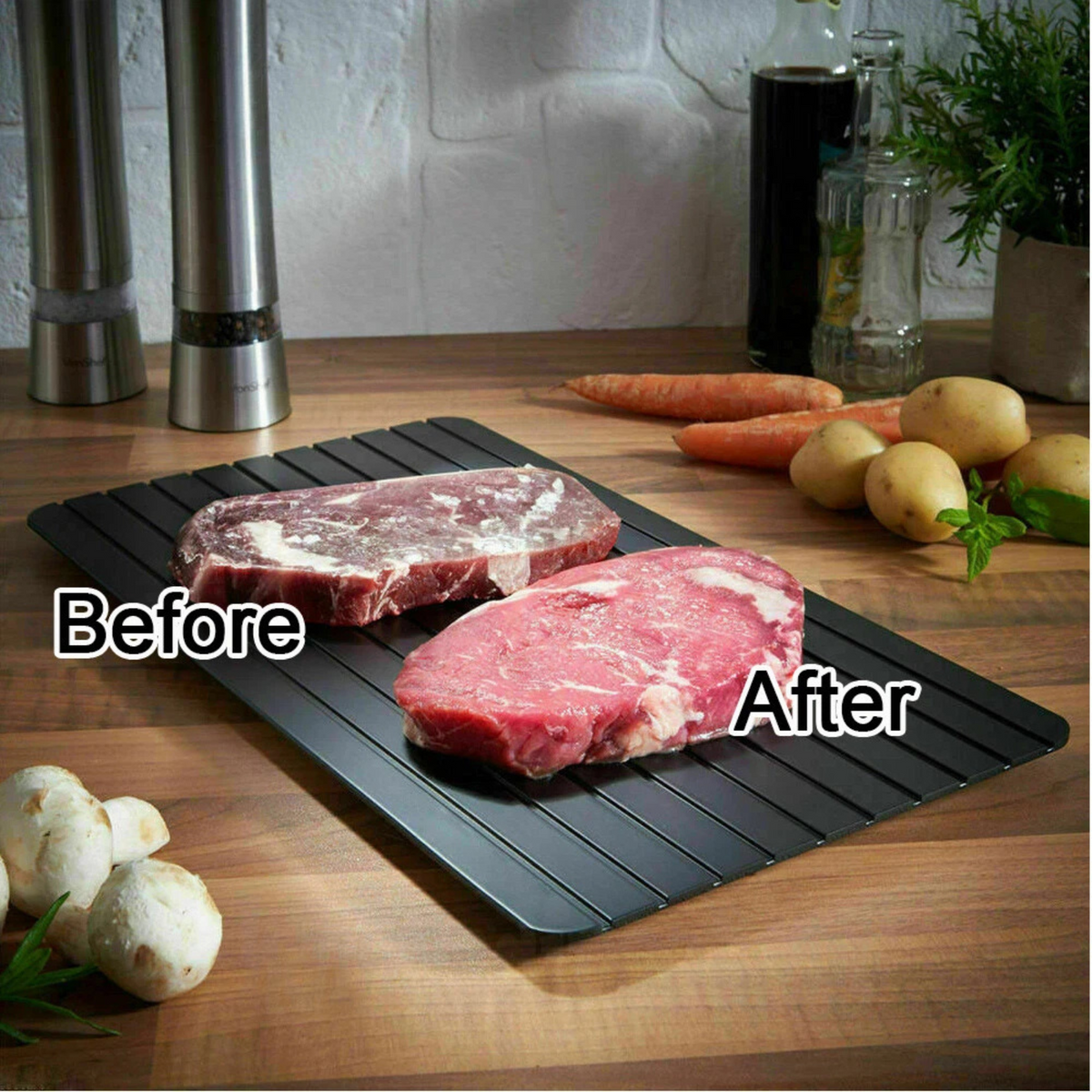 Magic Metal Defrosting Tray for Fast Natural Thawing of Frozen Food