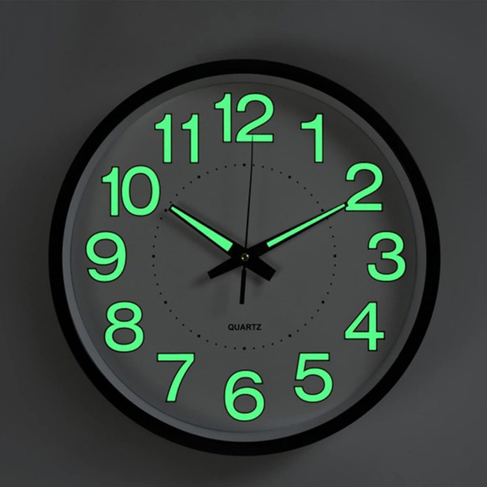 Glow In The Dark 12'' Night Luminous Quartz Wall Silent Clock Home Decor Clock