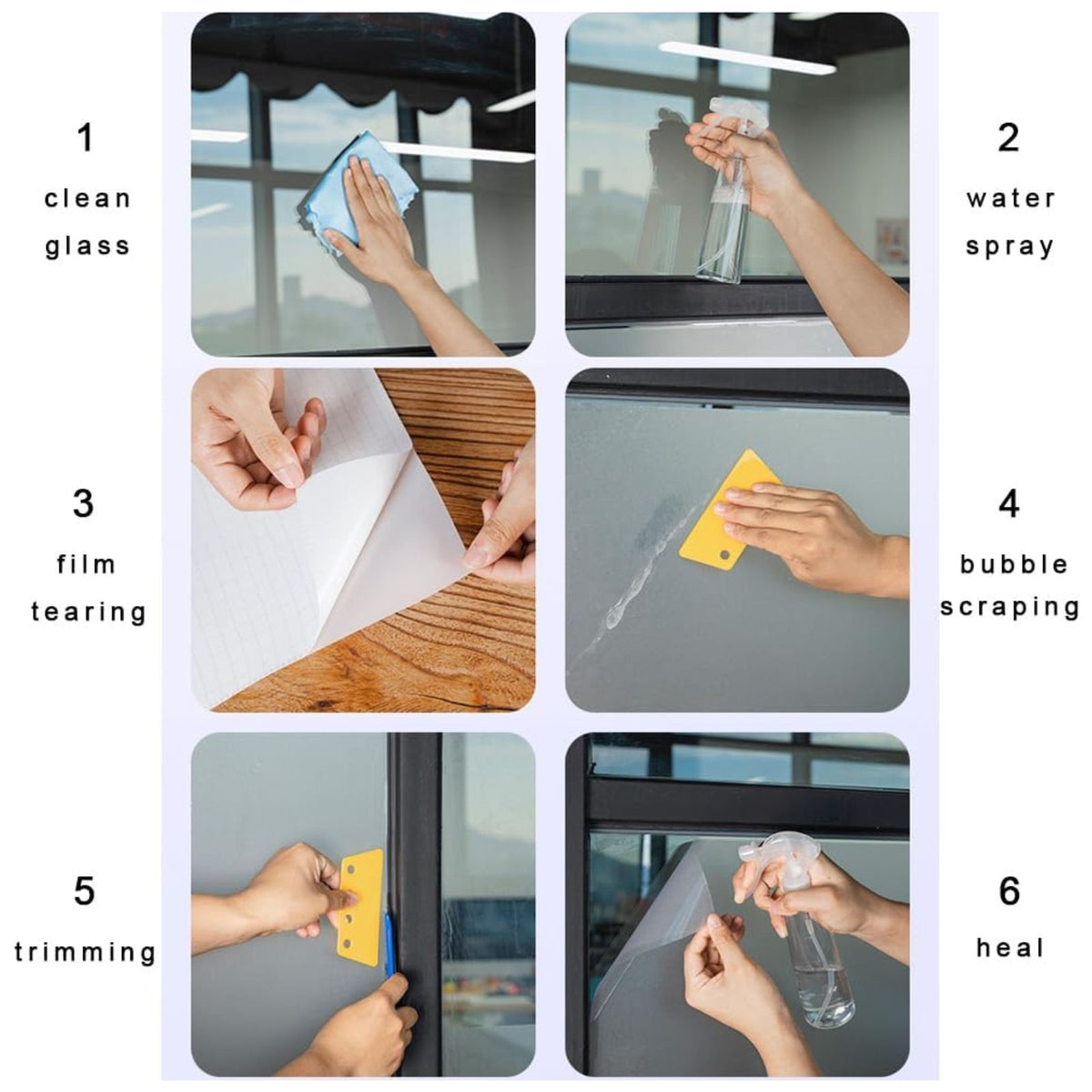 Removable Privacy Film 90cmx3m Home Window Frosted Glass Clear