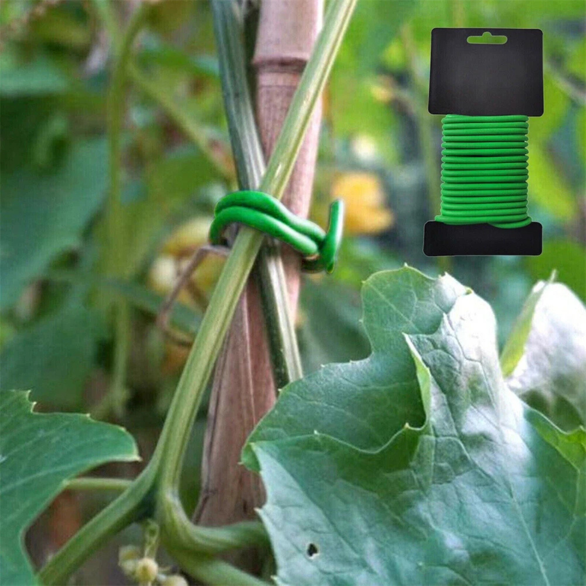 Garden Plant Soft Wire Ties Twist Tie Green Flexible Support Training Clips