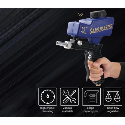 Gravity Sand Blaster Gun Portable Pneumatic Tool Surface Cleaning Device