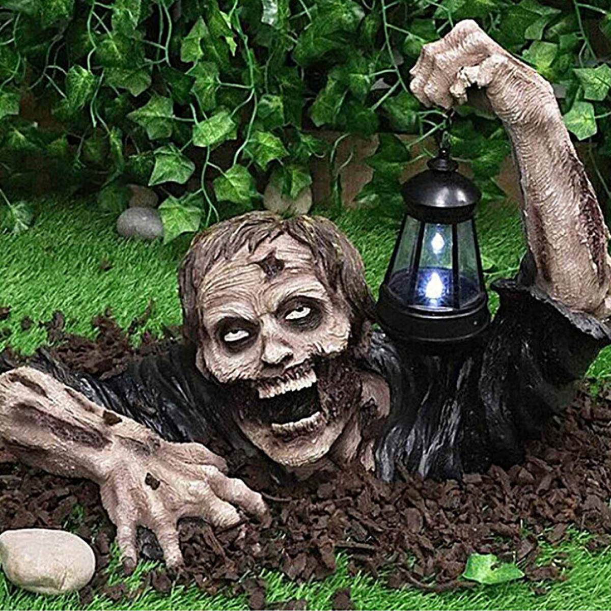 Zombie Skeleton Prop Ground Breaking Lantern Halloween Party Garden Decor