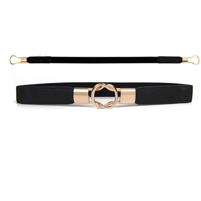 Black Ladies Fashion Dress Slim Waist Belt Adjustable Accessory