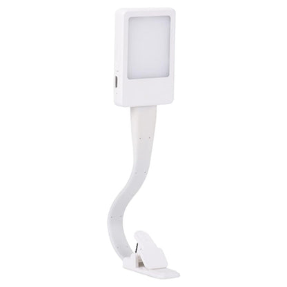 White Book Reading Lamp Flexible Clip On Bed Table USB Rechargeable LED Light
