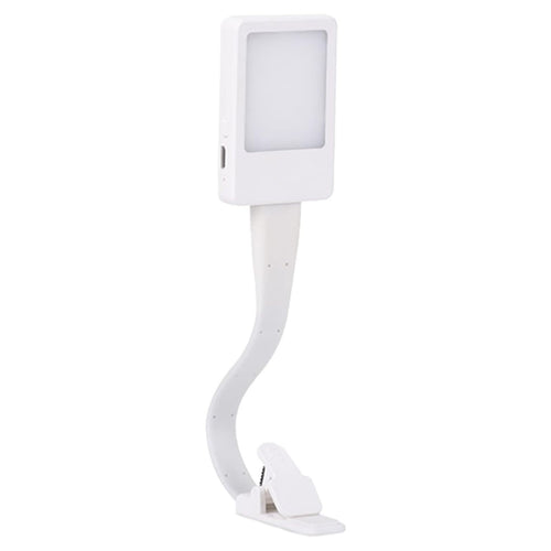 White Book Reading Lamp Flexible Clip On Bed Table USB Rechargeable LED Light