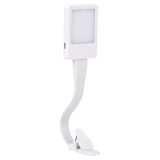 White Book Reading Lamp Flexible Clip On Bed Table USB Rechargeable LED Light