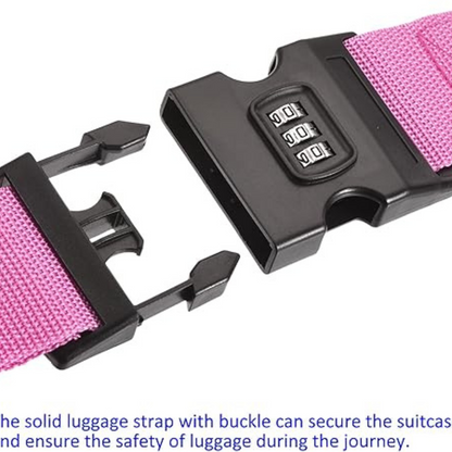 Packing Belt Lock Safe Nylon Luggage Strap Code Password Travel Suitcase Pink