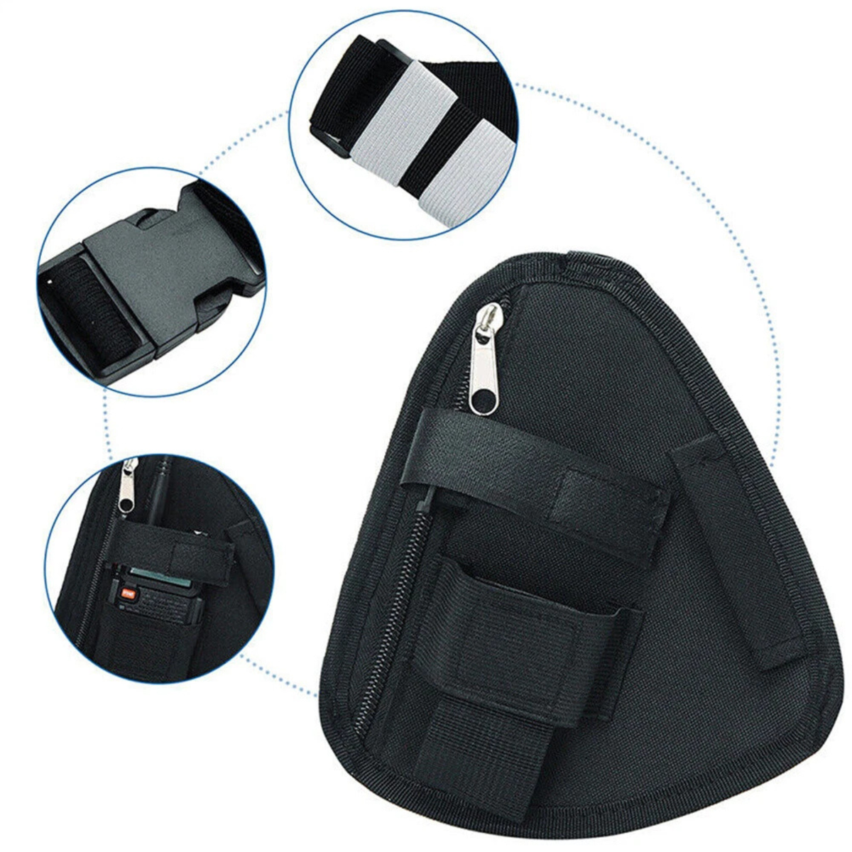 Radio Harness Bag Front Pack Pouch Holster Black Outdoor Travel Gear