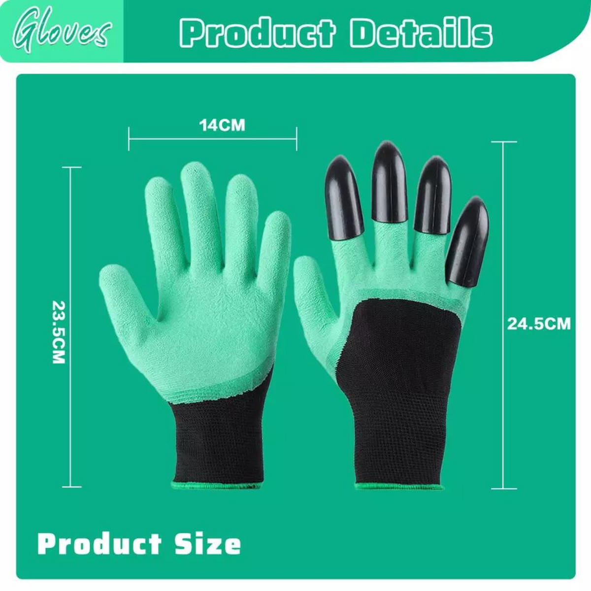 1 PAIR Weeding Safety Grip Women Men Garden Gloves With Claws Outdoor Digging