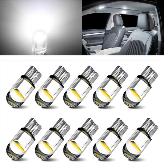 Waterproof Bright Interior LED Light Bulb T10 194 168 W5W COB 10X White